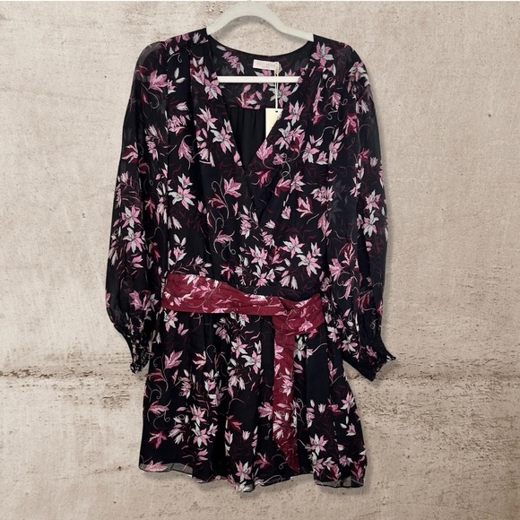 Floral Dress Ramy Brook Long Sleeve Dress Ramy Brook Black And